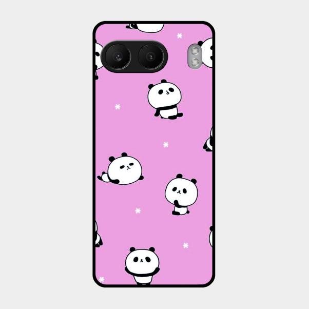 Cute Panda Pink Glass Case Cover For Oneplus Nord 4 5G