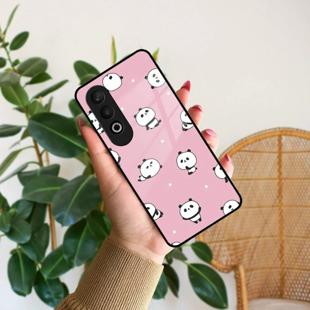 Cute Panda Pink Glass Case Cover For Oneplus - ShopOnCliQ