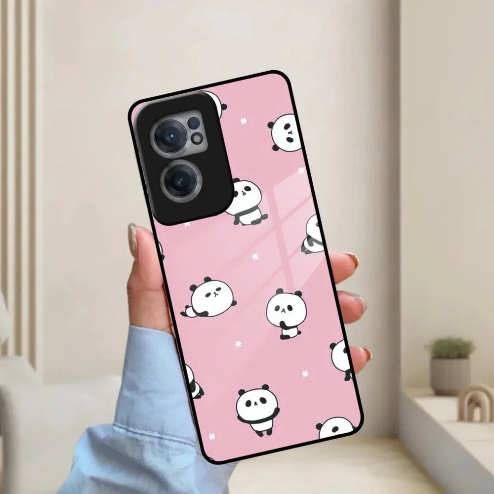 Cute Panda Pink Glass Case Cover For Oneplus - ShopOnCliQ