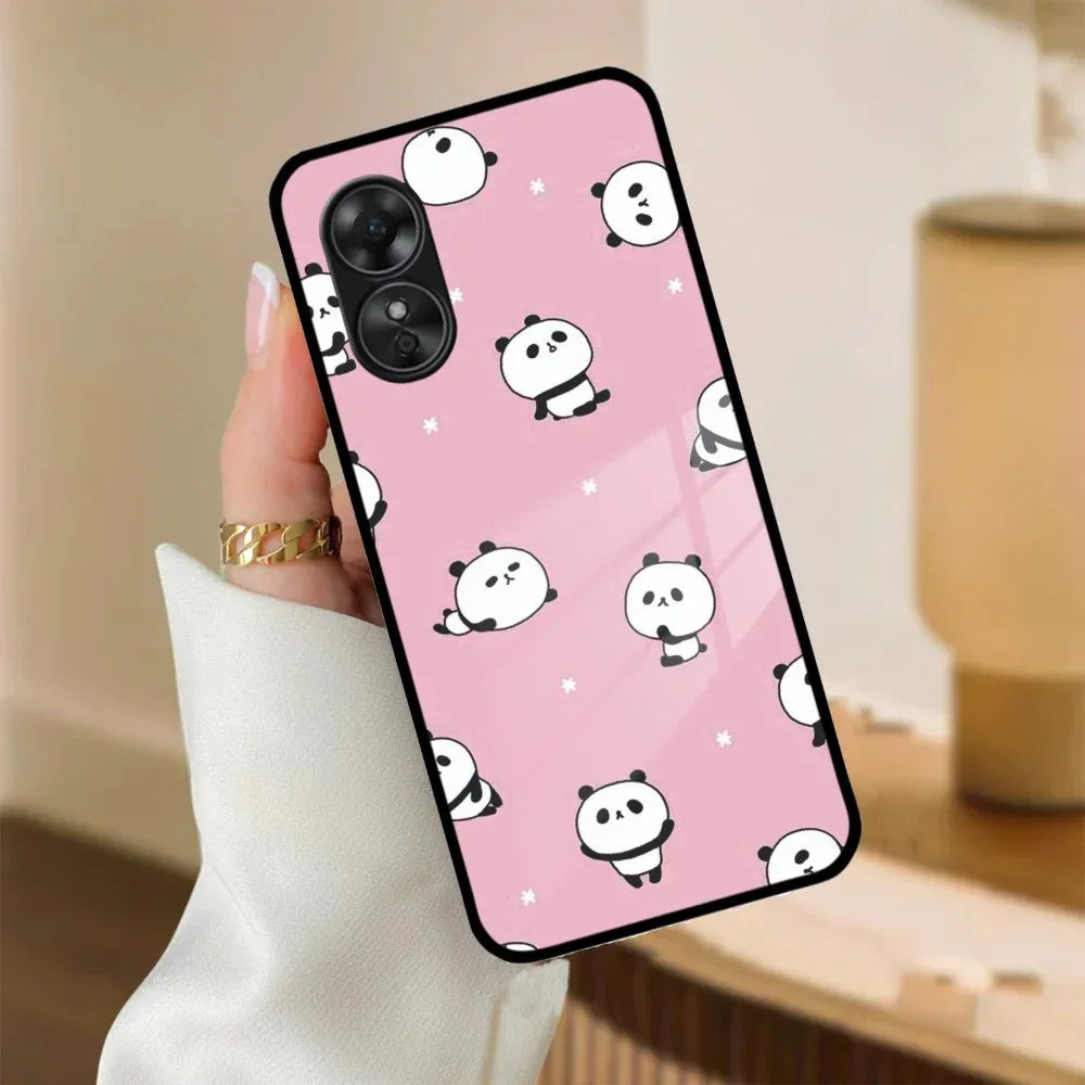 Cute Panda Pink Glass Case Cover For Oppo - ShopOnCliQ