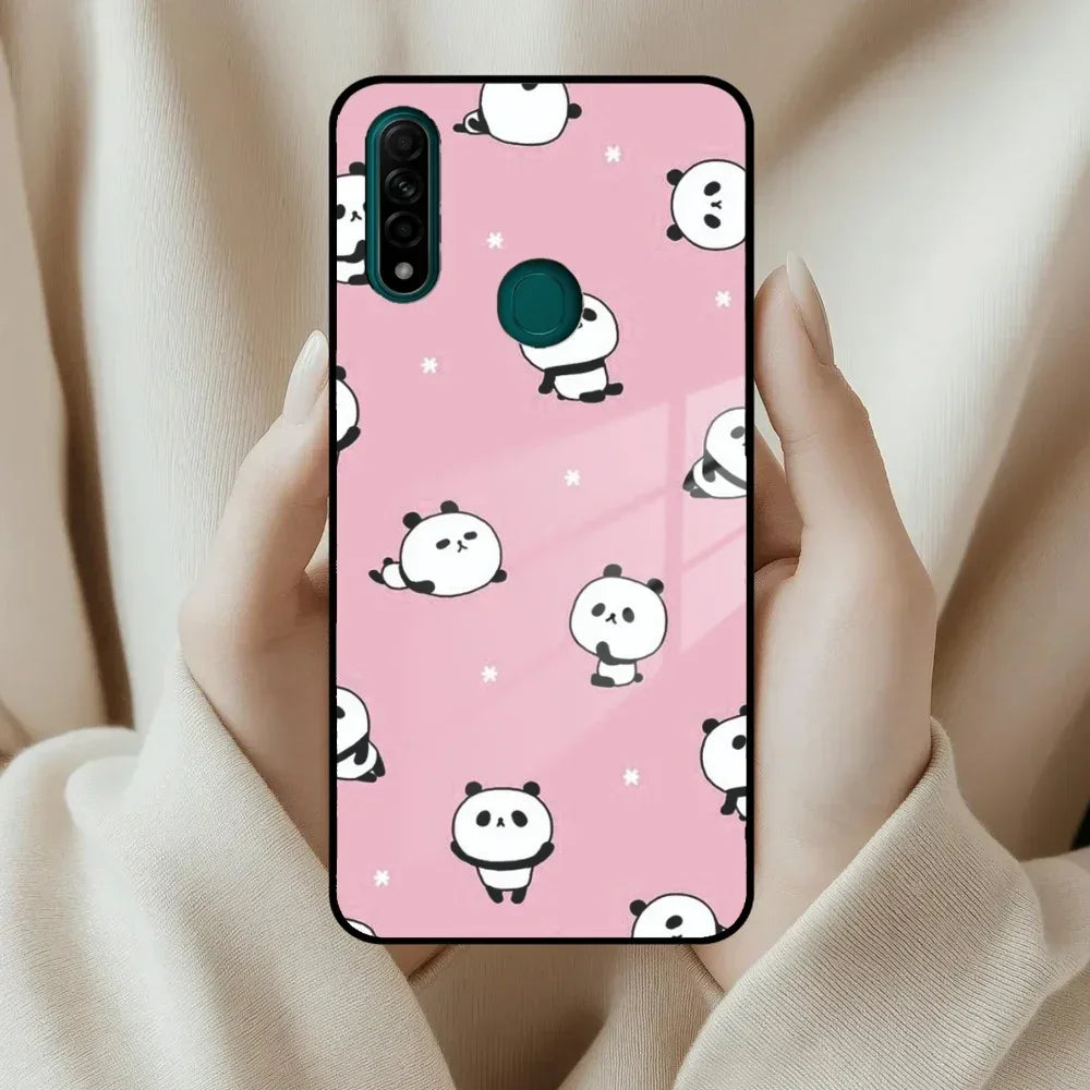 Cute Panda Pink Glass Case Cover For Oppo - ShopOnCliQ
