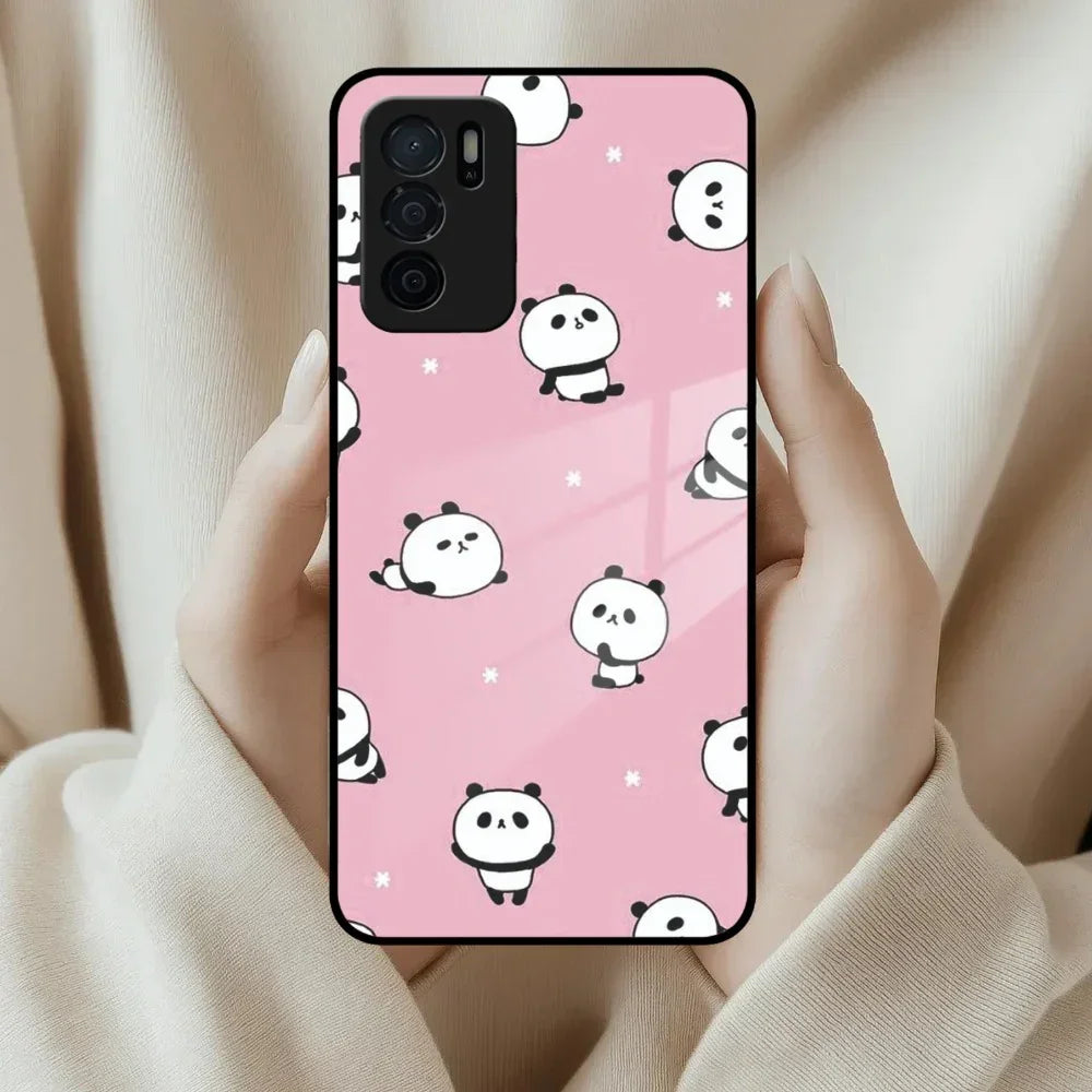 Cute Panda Pink Glass Case Cover For Oppo - ShopOnCliQ