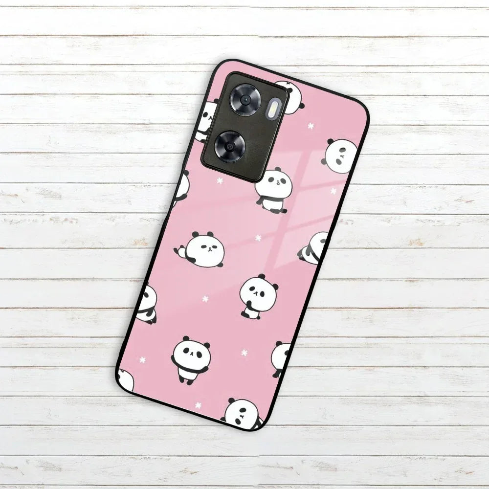 Cute Panda Pink Glass Case Cover For Oppo - ShopOnCliQ