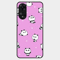 Cute Panda Pink Glass Case Cover For Oppo A78 5G