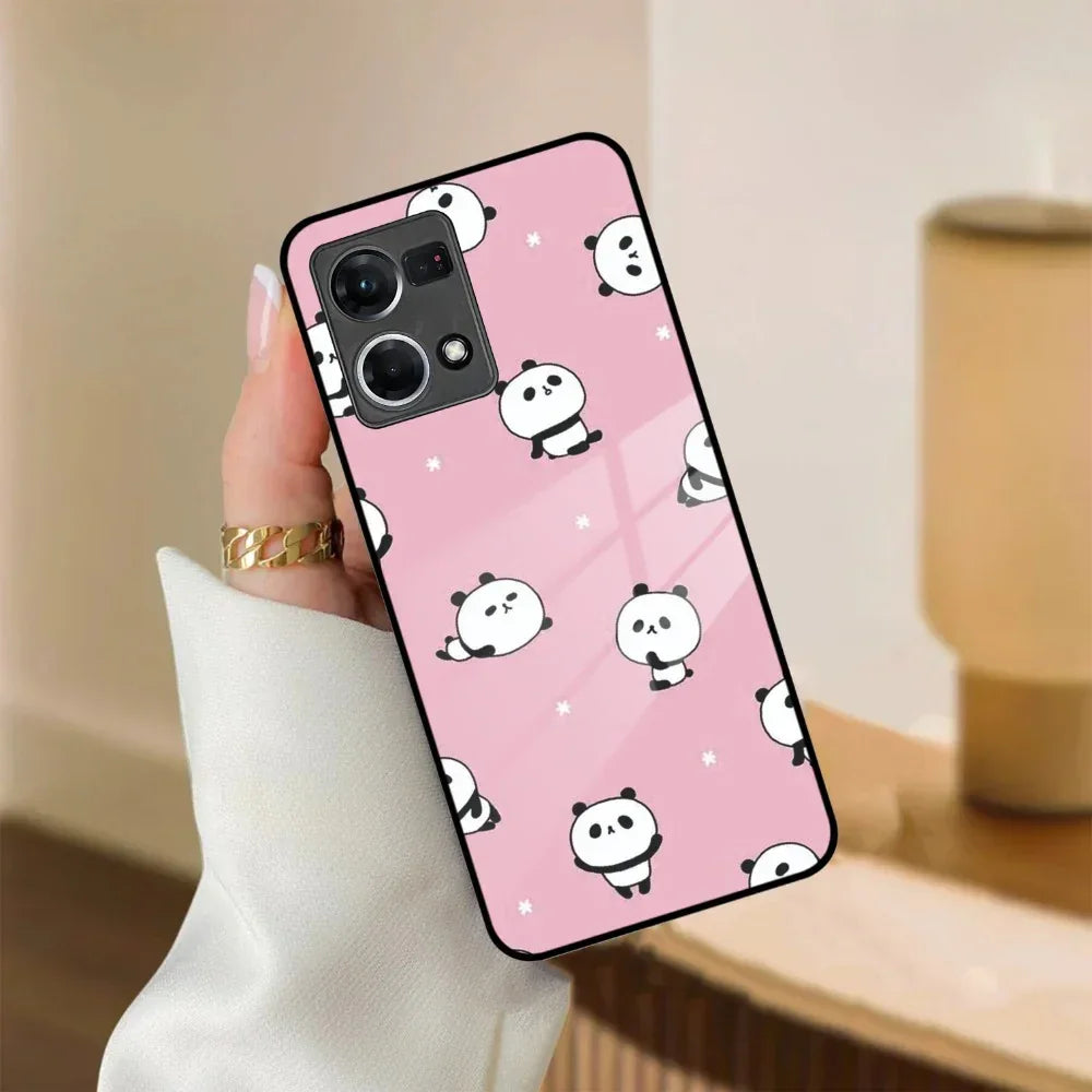 Cute Panda Pink Glass Case Cover For Oppo - ShopOnCliQ