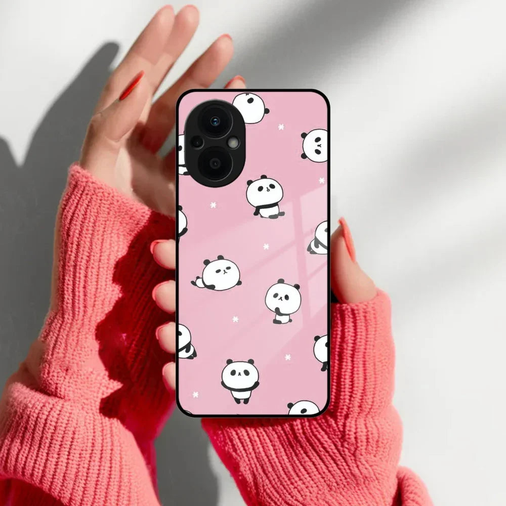 Cute Panda Pink Glass Case Cover For Oppo - ShopOnCliQ