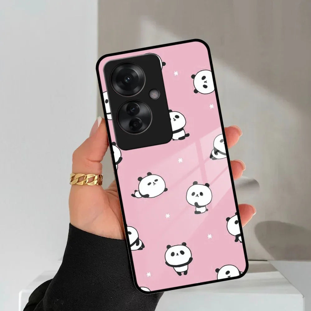 Cute Panda Pink Glass Case Cover For Oppo - ShopOnCliQ