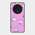 Cute Panda Pink Glass Case Cover For Oppo F27 5G