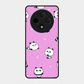Cute Panda Pink Glass Case Cover For Oppo F27 Pro Plus 5G