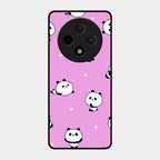 Cute Panda Pink Glass Case Cover For Oppo F27 Pro Plus 5G