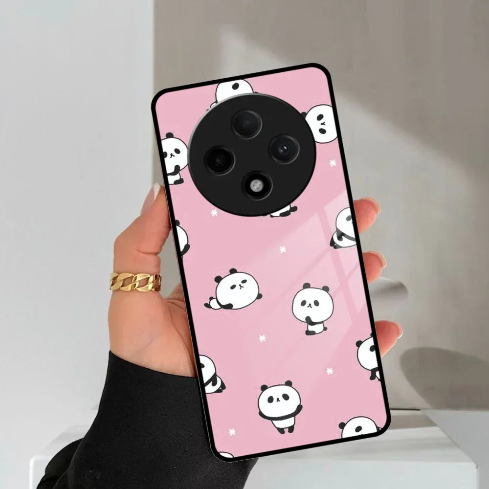 Cute Panda Pink Glass Case Cover For Oppo - ShopOnCliQ
