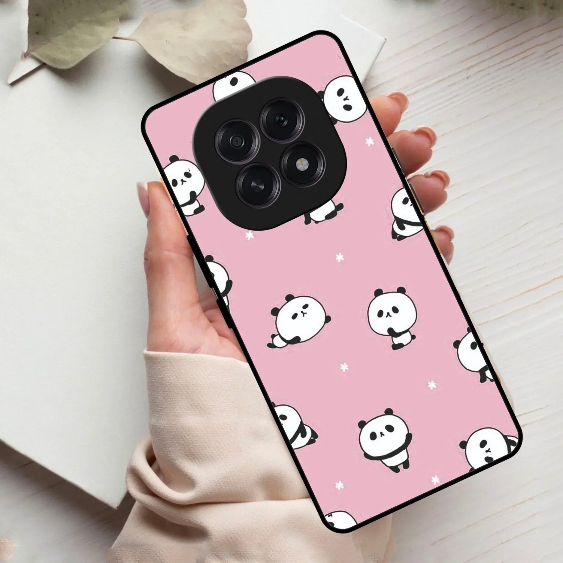 Cute Panda Pink Glass Case Cover For Oppo - ShopOnCliQ