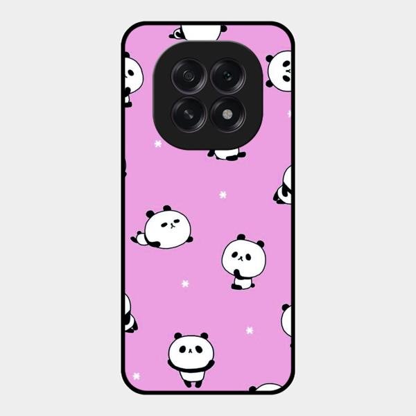 Cute Panda Pink Glass Case Cover For Oppo F29 5G
