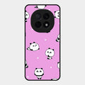 Cute Panda Pink Glass Case Cover For Oppo F29 Pro 5G