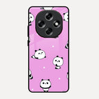 Cute Panda Pink Glass Case Cover For Oppo F31 Pro 5G