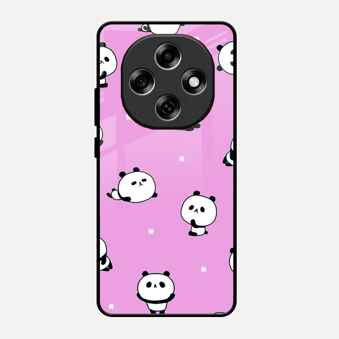 Cute Panda Pink Glass Case Cover For Oppo F31 Pro 5G