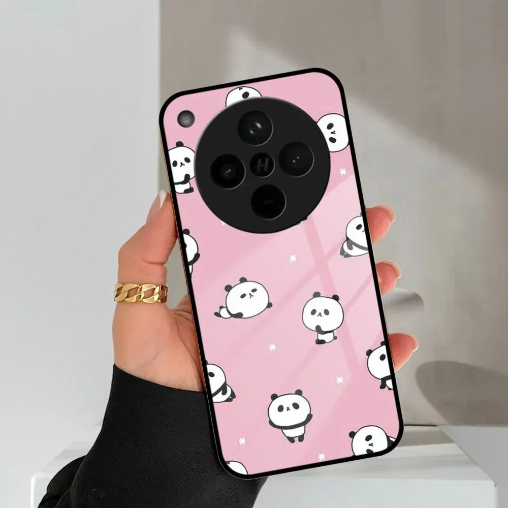 Cute Panda Pink Glass Case Cover For Oppo - ShopOnCliQ