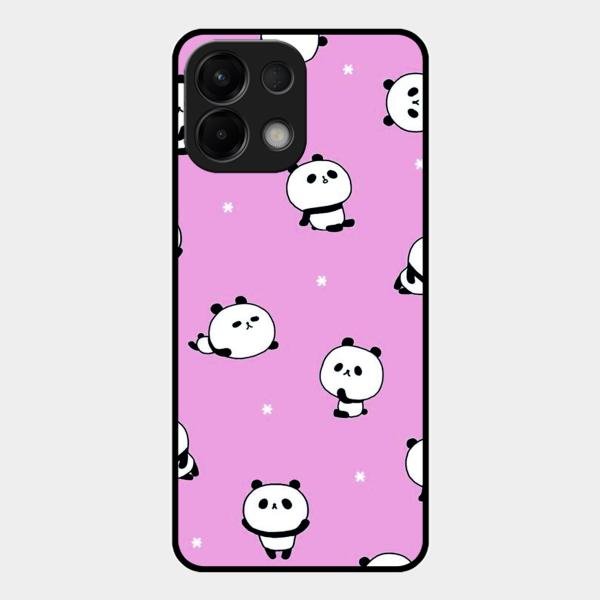 Cute Panda Pink Glass Case Cover For Oppo K13 5G