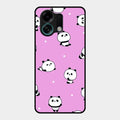 Cute Panda Pink Glass Case Cover For Oppo K13 Turbo 5G