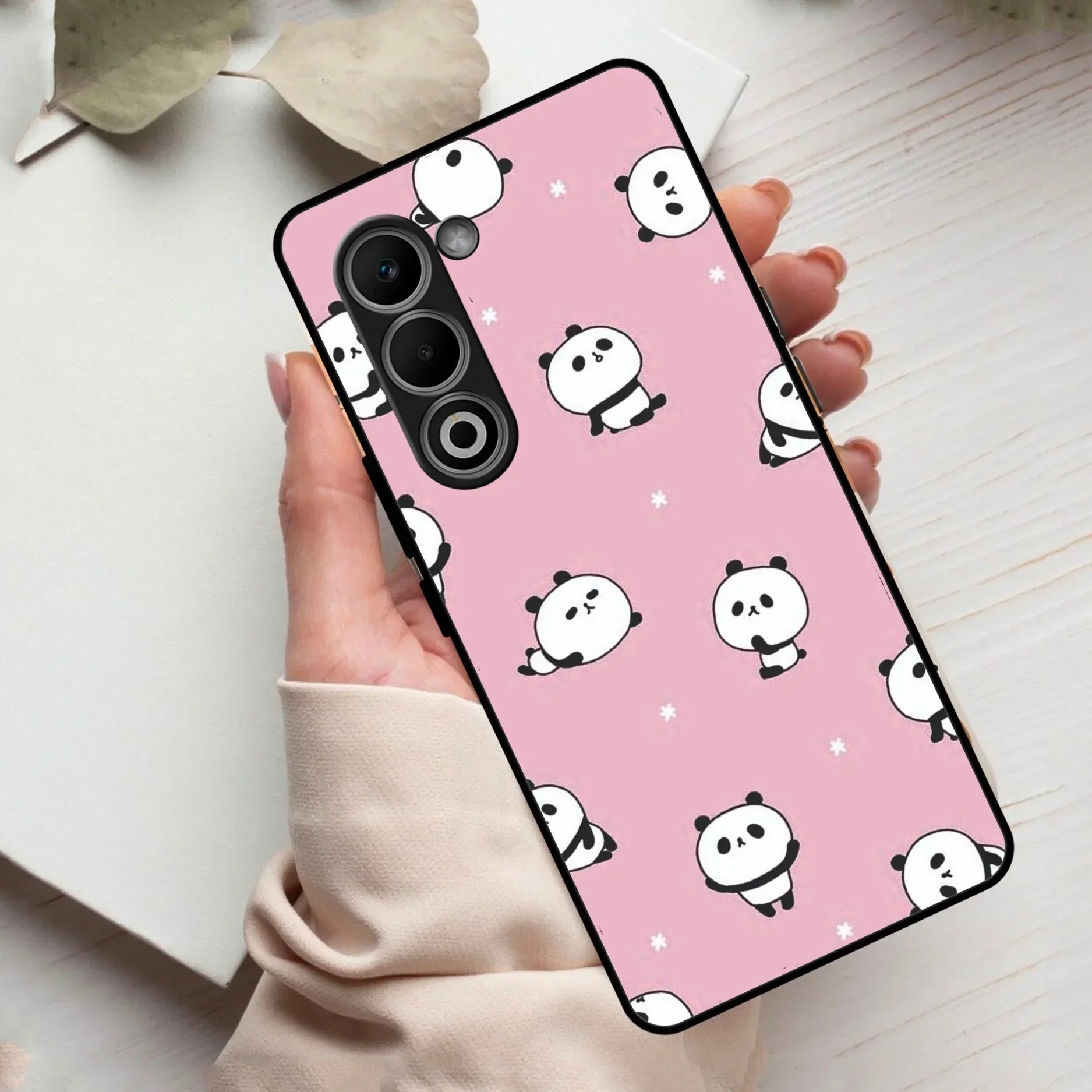 Cute Panda Pink Glass Case Cover For Oppo - ShopOnCliQ