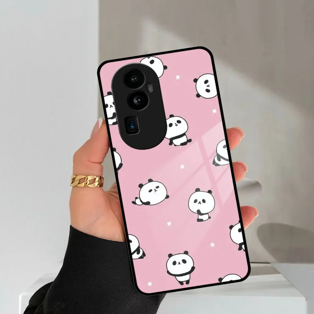 Cute Panda Pink Glass Case Cover For Oppo - ShopOnCliQ