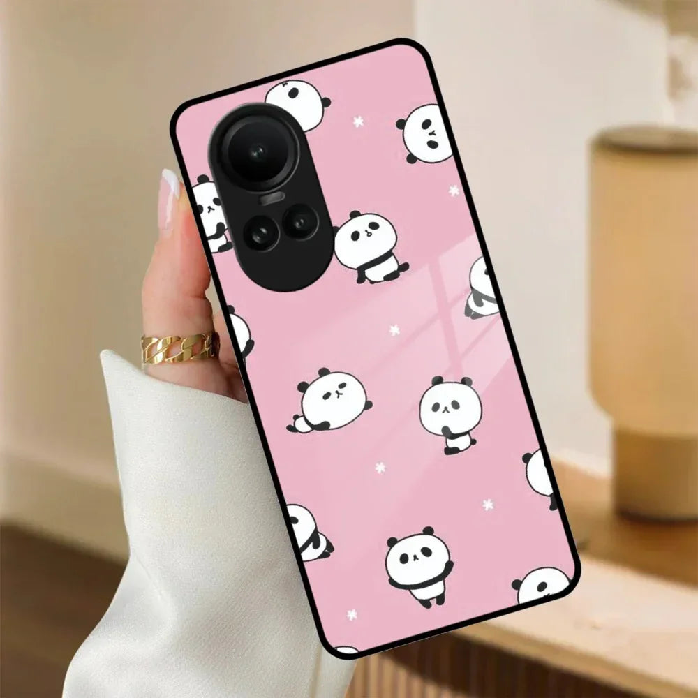Cute Panda Pink Glass Case Cover For Oppo - ShopOnCliQ