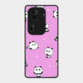 Cute Panda Pink Glass Case Cover For Oppo Reno 11 Pro 5G