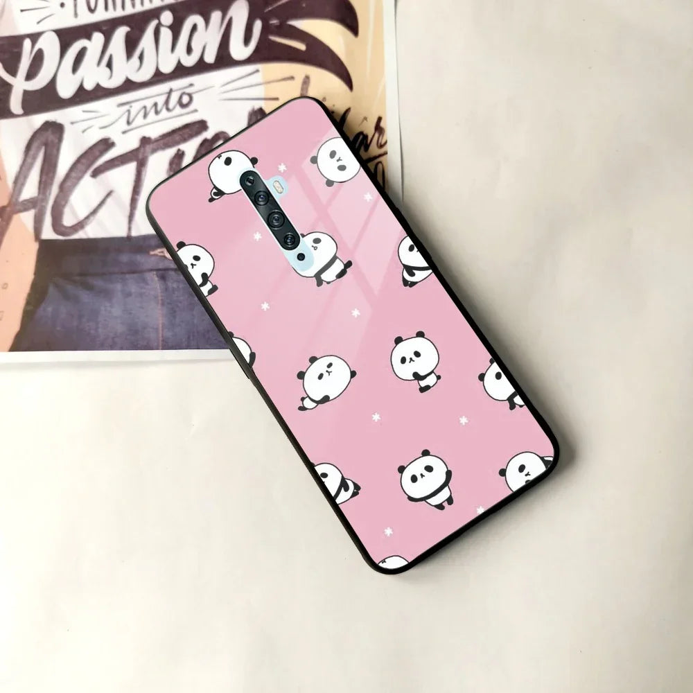 Cute Panda Pink Glass Case Cover For Oppo - ShopOnCliQ