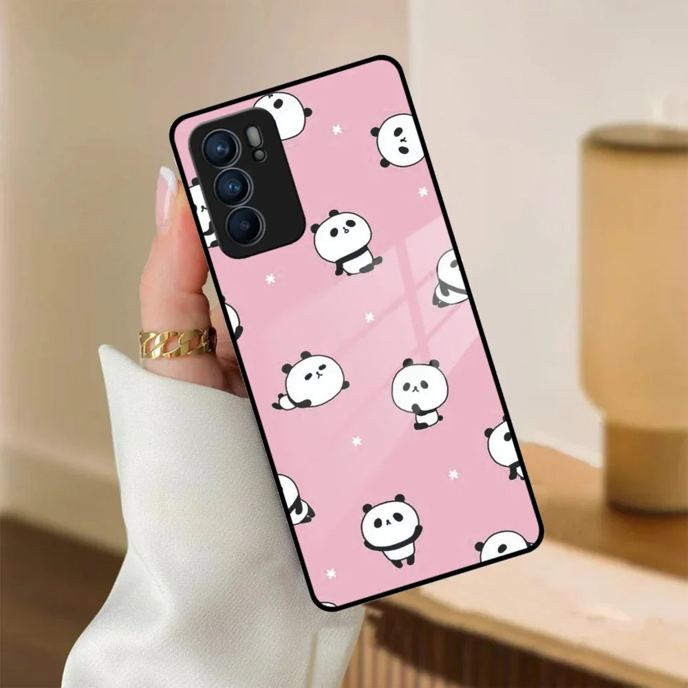 Cute Panda Pink Glass Case Cover For Oppo - ShopOnCliQ