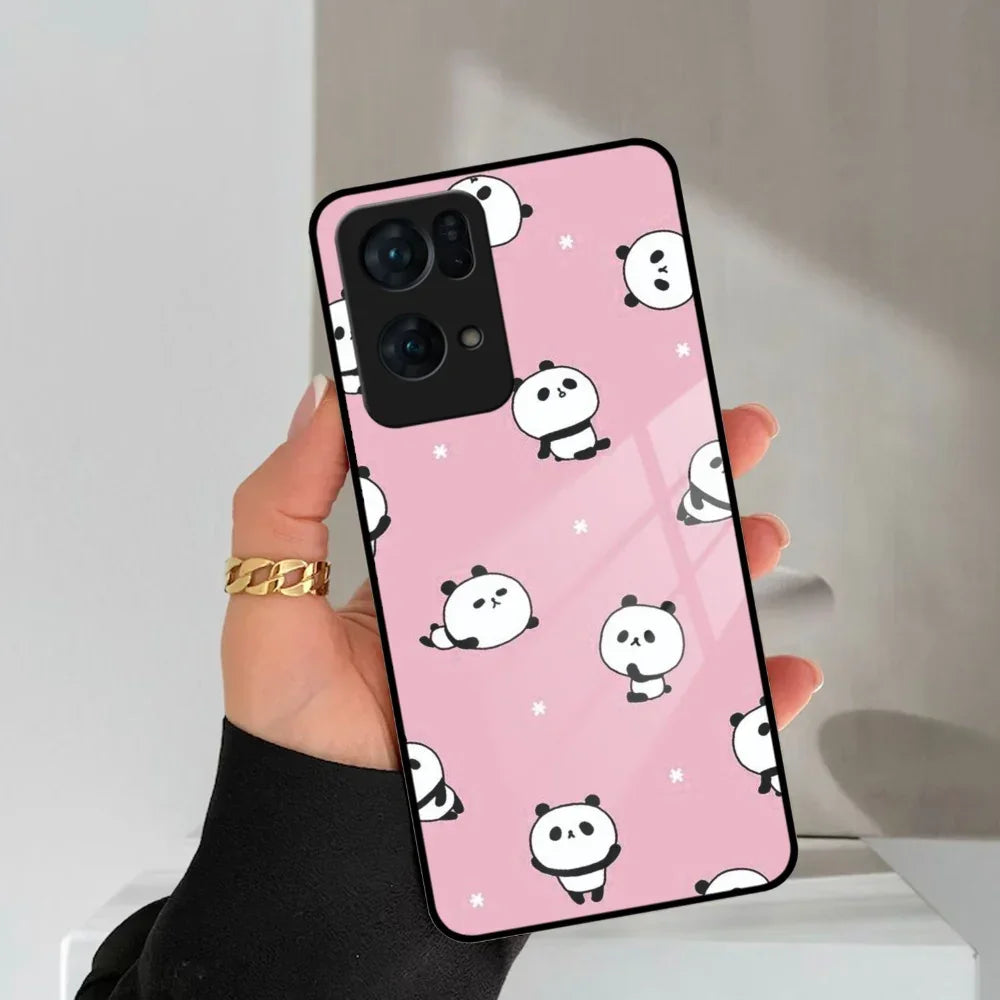 Cute Panda Pink Glass Case Cover For Oppo - ShopOnCliQ