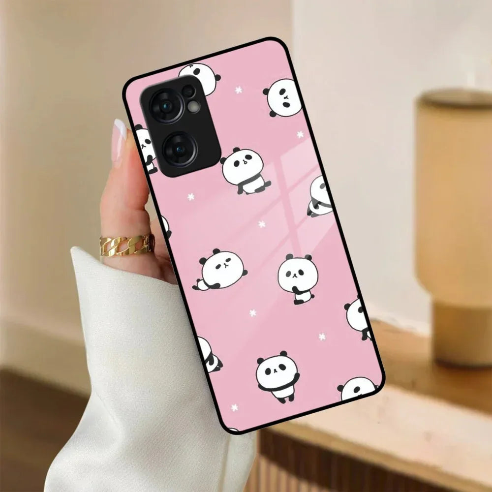 Cute Panda Pink Glass Case Cover For Oppo - ShopOnCliQ