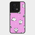 Cute Panda Pink Glass Case Cover For Oppo Reno 8 5G