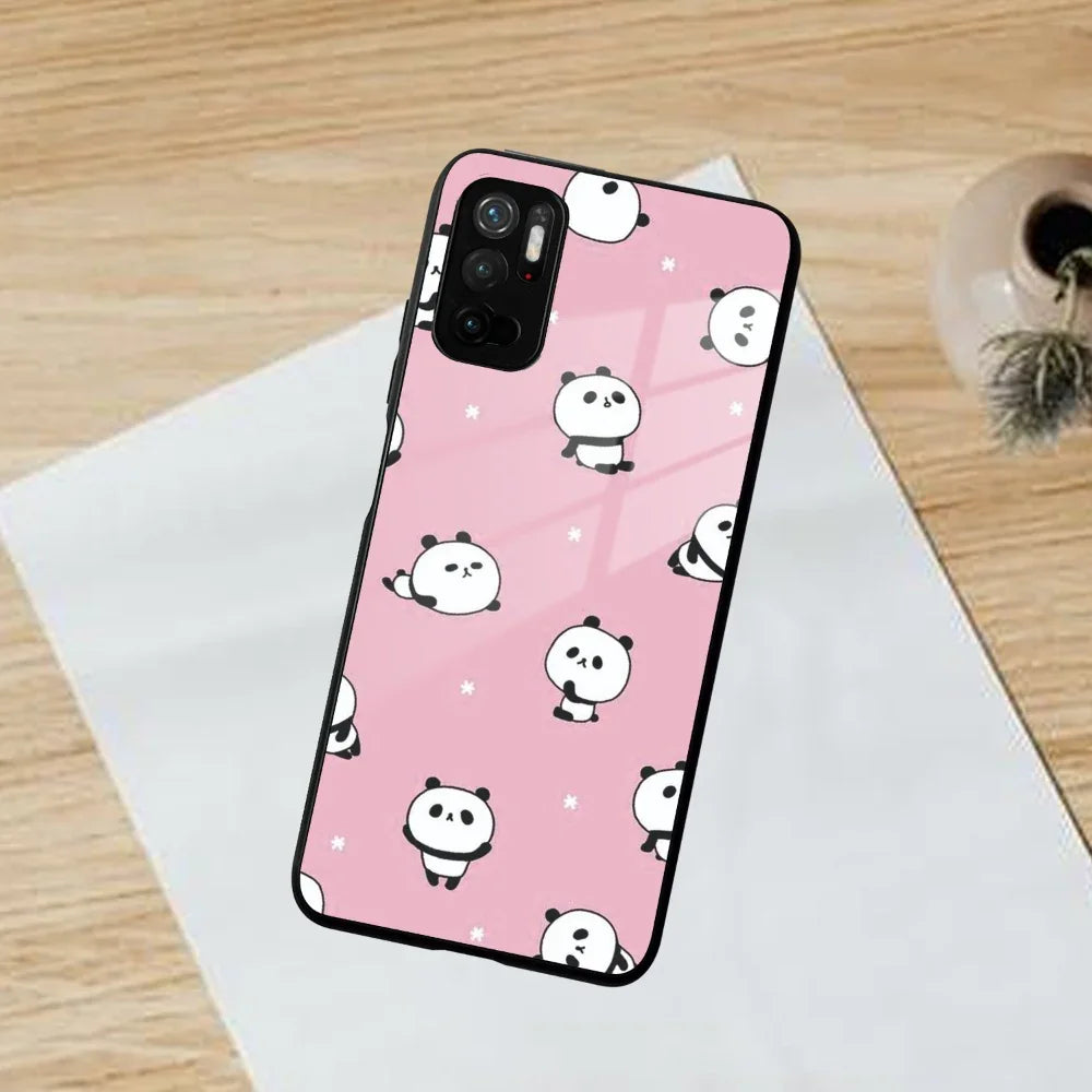 Cute Panda Pink Glass Case Cover For Poco - ShopOnCliQ