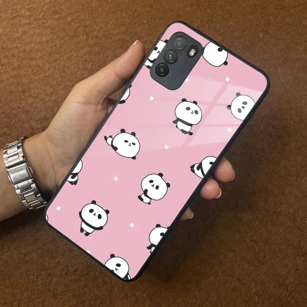 Cute Panda Pink Glass Case Cover For Poco - ShopOnCliQ