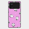 Cute Panda Pink Glass Case Cover For Poco X4 Pro 5G