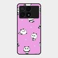 Cute Panda Pink Glass Case Cover For Poco X6 Pro 5G