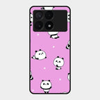 Cute Panda Pink Glass Case Cover For Poco X6 Pro 5G