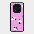 Cute Panda Pink Glass Case Cover For Poco X7 5G