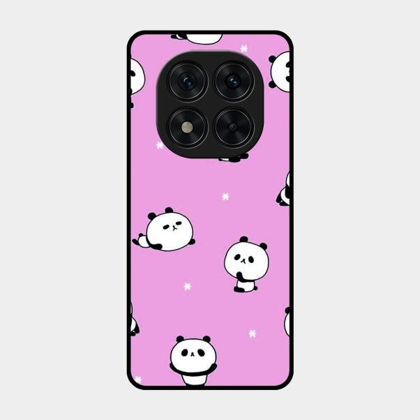 Cute Panda Pink Glass Case Cover For Poco X7 5G