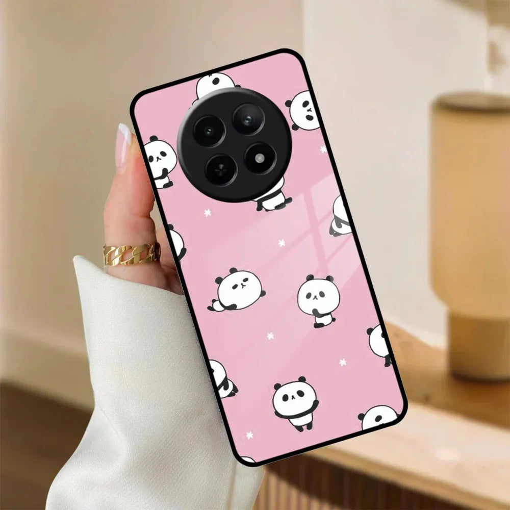 Cute Panda Pink Glass Case Cover For Realme/Narzo - ShopOnCliQ