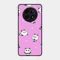 Cute Panda Pink Glass Case Cover For Realme 12 5G