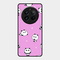 Cute Panda Pink Glass Case Cover For Realme 12 Pro Plus 5G
