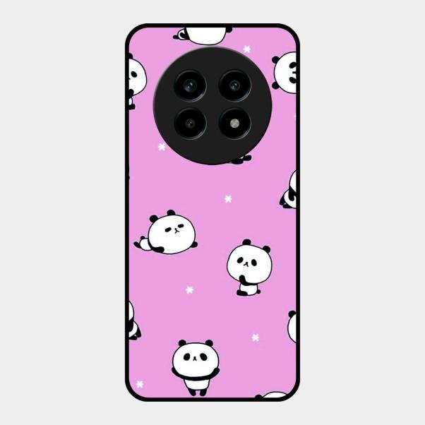 Cute Panda Pink Glass Case Cover For Realme 13 Pro Plus 5G
