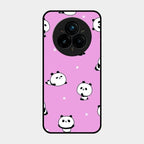 Cute Panda Pink Glass Case Cover For Realme 14 Pro 5G