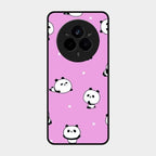 Cute Panda Pink Glass Case Cover For Realme 14 Pro Plus 5G