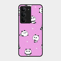 Cute Panda Pink Glass Case Cover For Realme 14X 5G