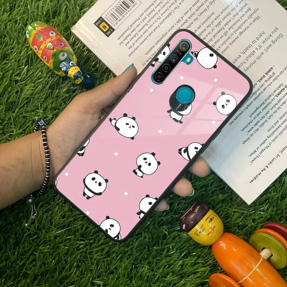 Cute Panda Pink Glass Case Cover For Realme/Narzo - ShopOnCliQ