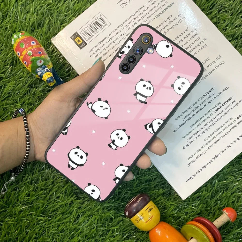 Cute Panda Pink Glass Case Cover For Realme/Narzo - ShopOnCliQ