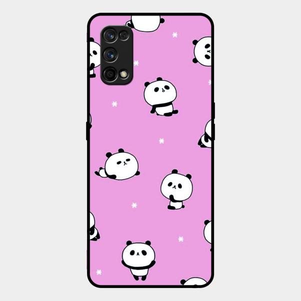 Cute Panda Pink Glass Case Cover For Realme 7 Pro