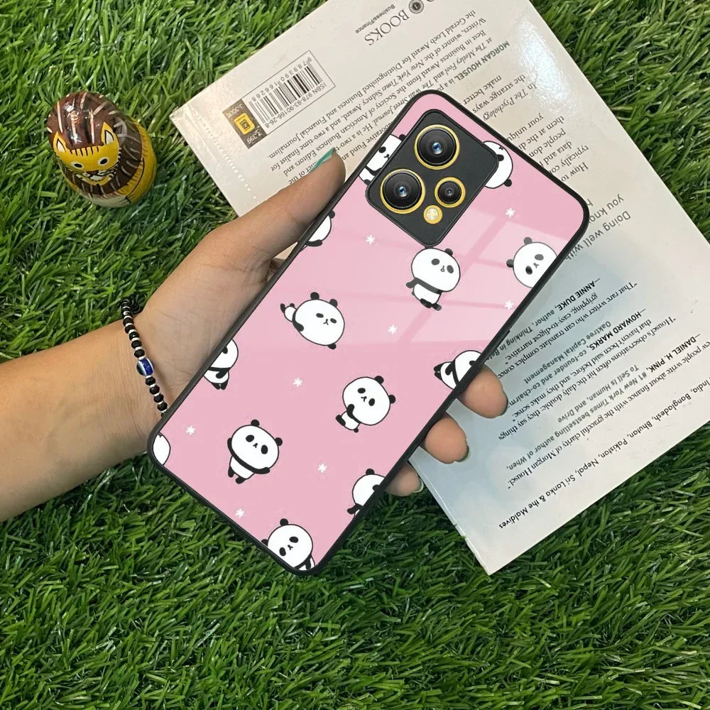 Cute Panda Pink Glass Case Cover For Realme/Narzo - ShopOnCliQ